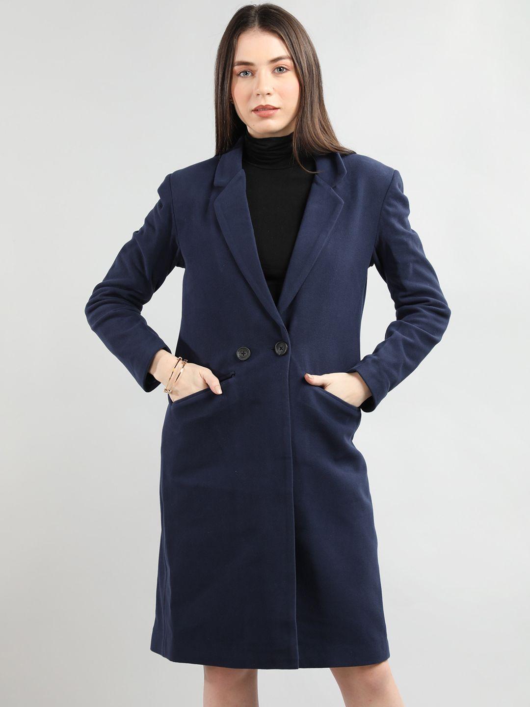 dlanxa doble breasted woolen longline overcoat