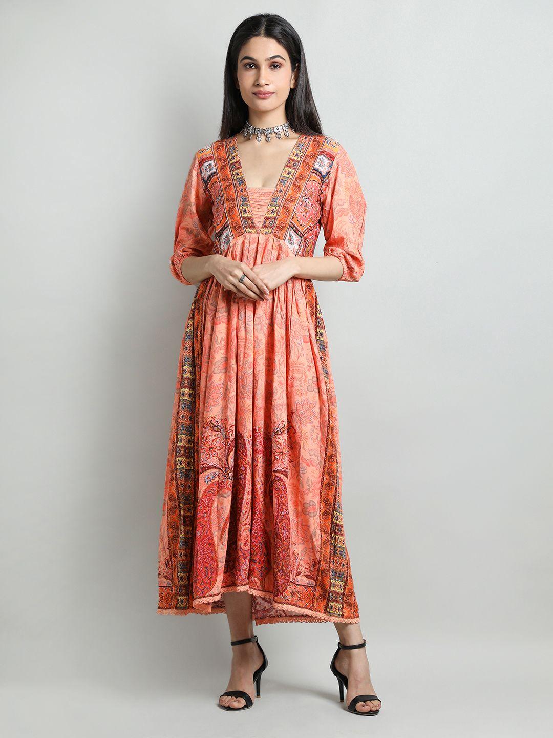 dlanxa ethnic motifs printed v-neck a-line kurta