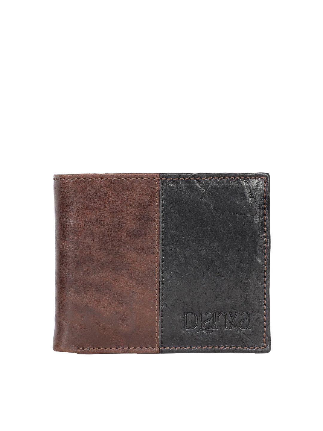 dlanxa men colourblocked pu two fold wallet