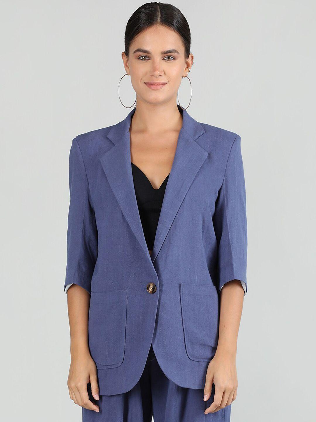 dlanxa notched lapel collar single breasted linen blazers