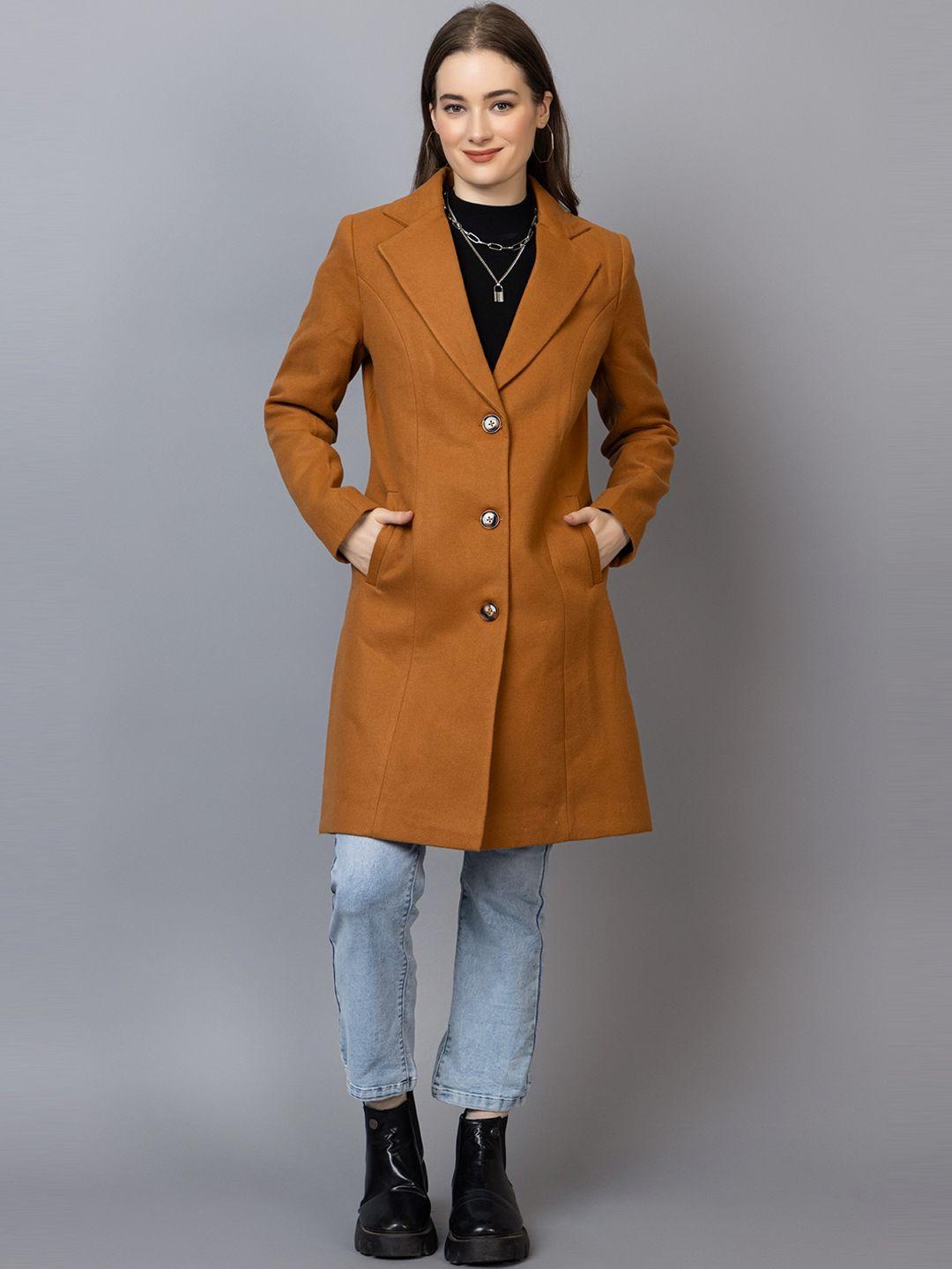 dlanxa notched lapel collar woolen overcoat