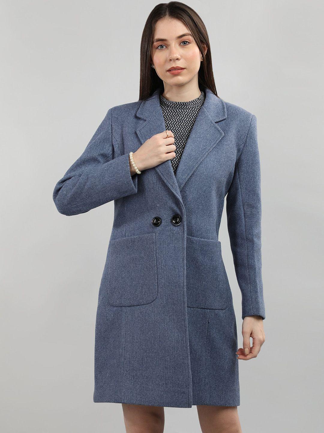 dlanxa notched lapel longline woolen overcoats