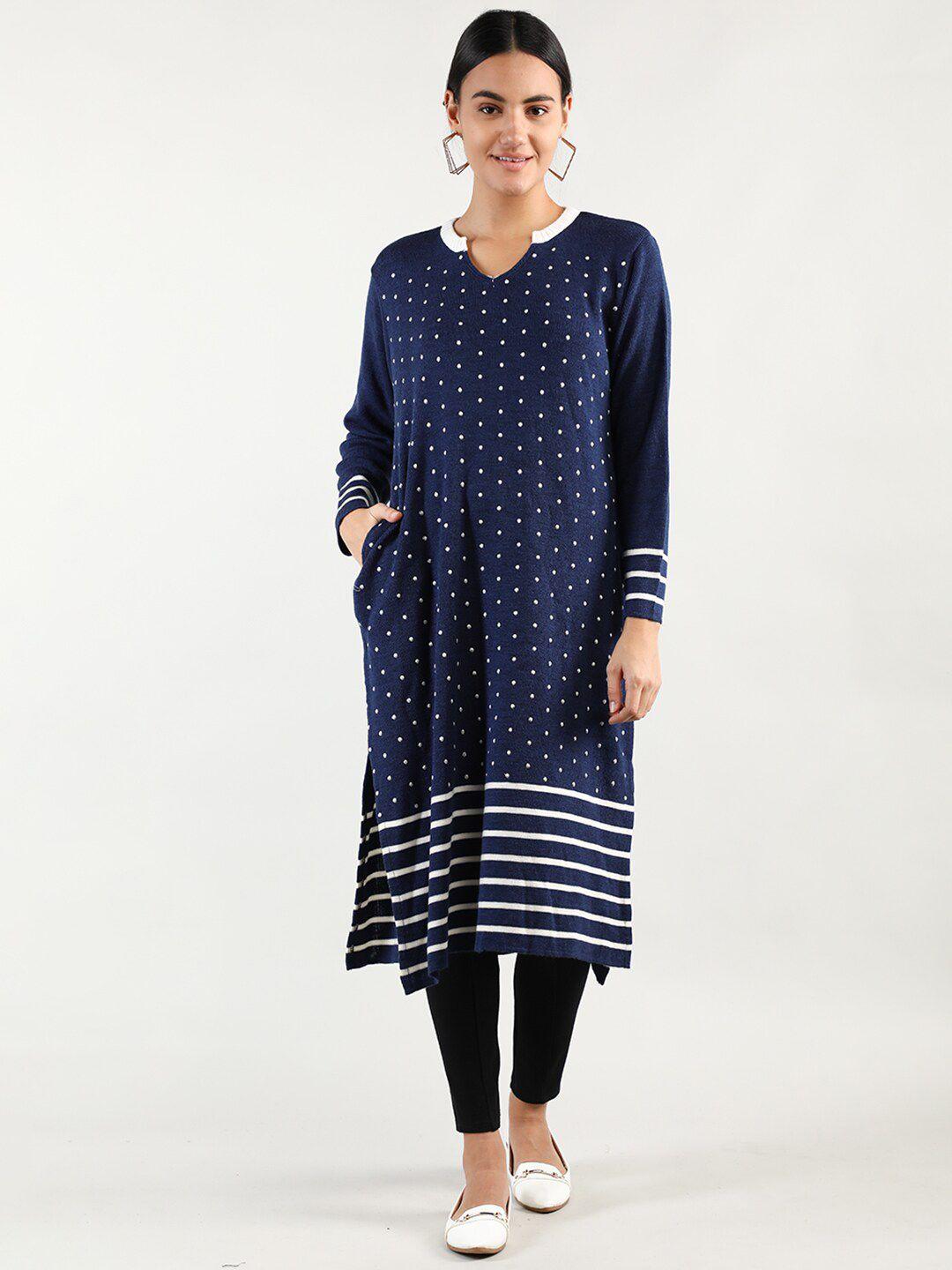 dlanxa polka dots printed acrylic kurta