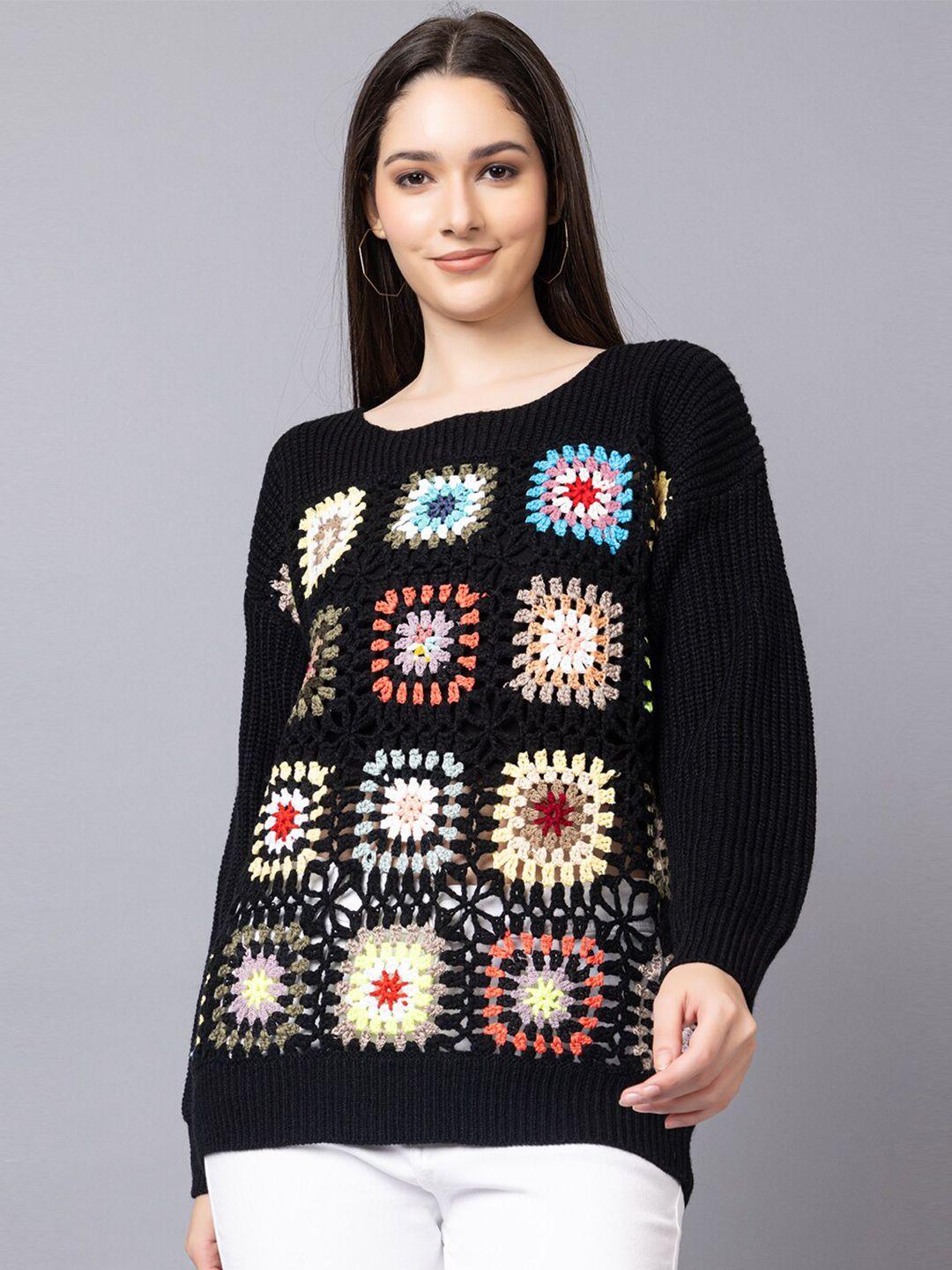 dlanxa self design woollen crochet top