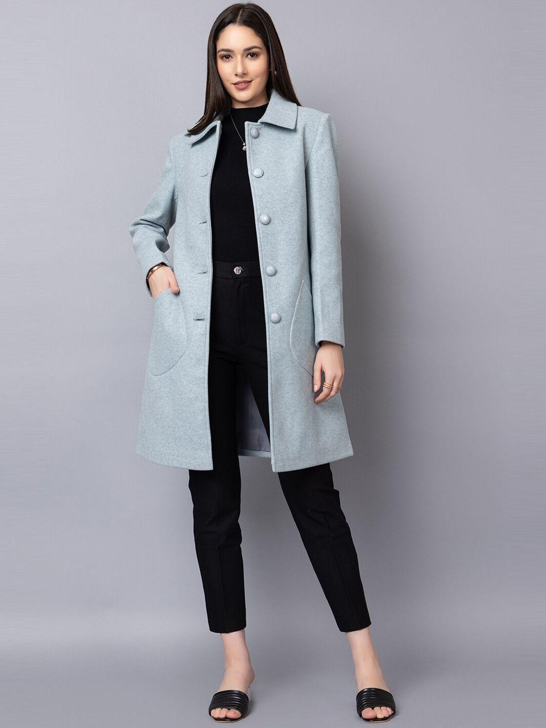 dlanxa single-breasted longline woollen overcoat