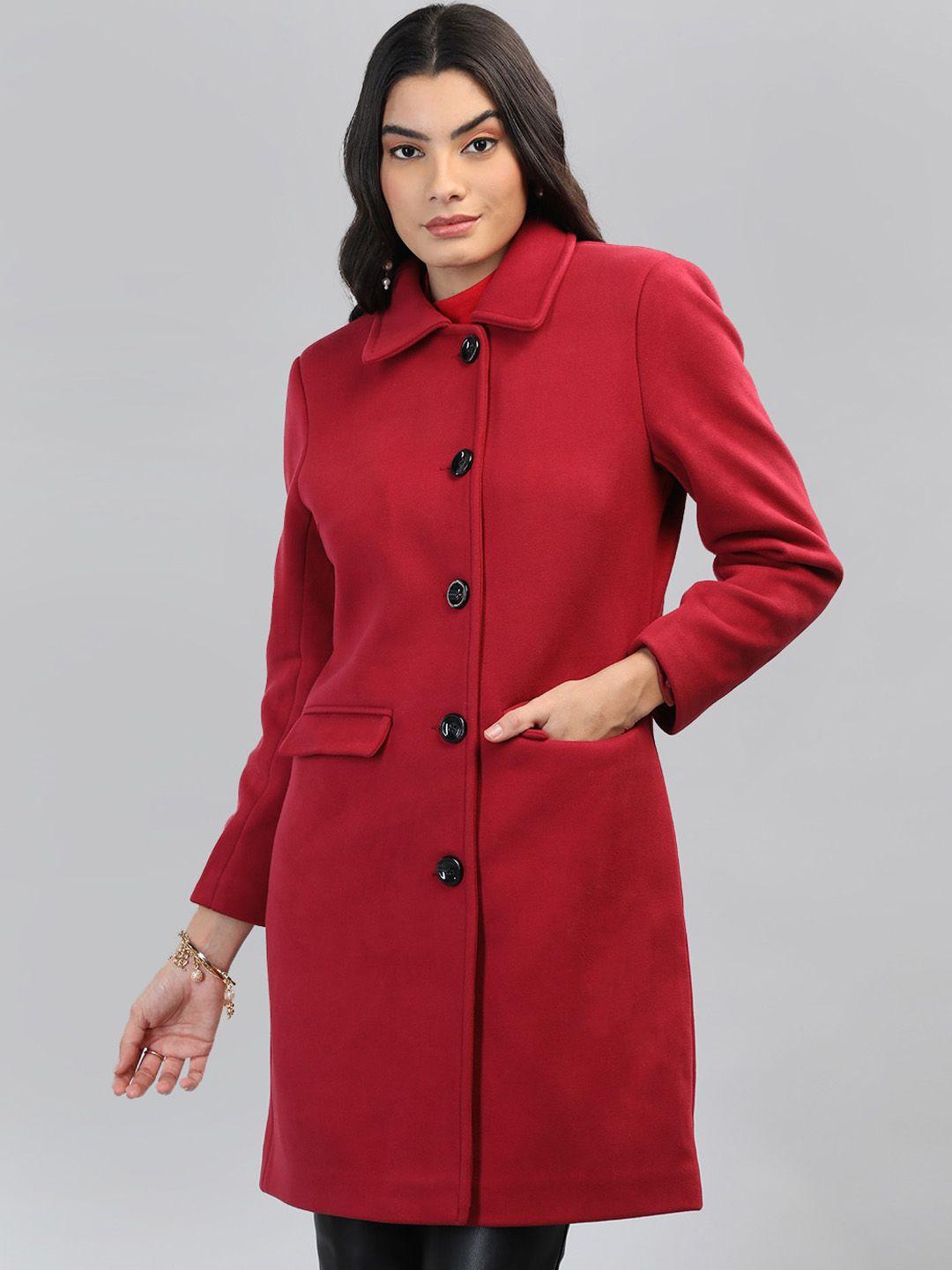 dlanxa single breasted woolen longline overcoat