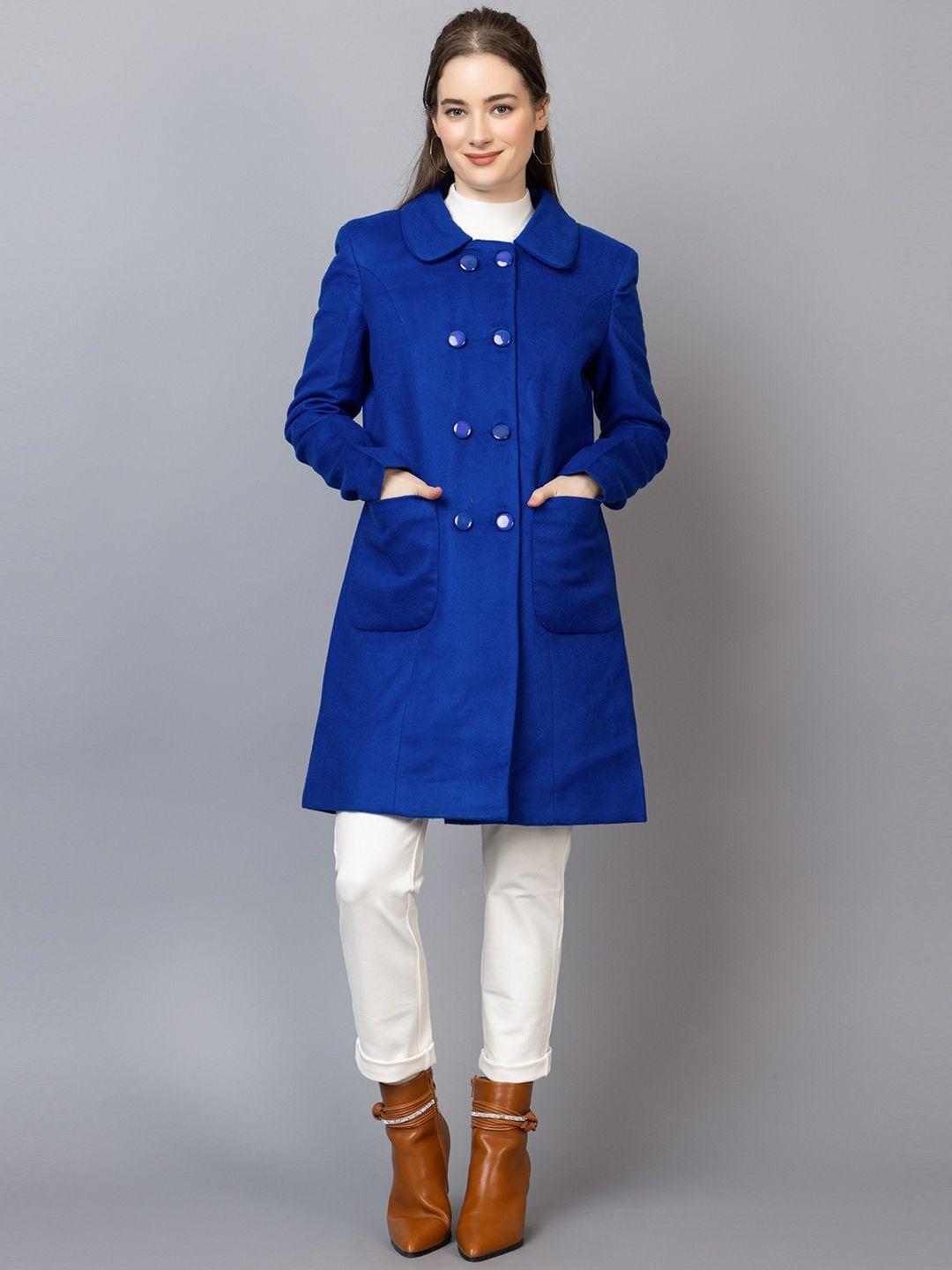 dlanxa spread collar double breasted overcoat