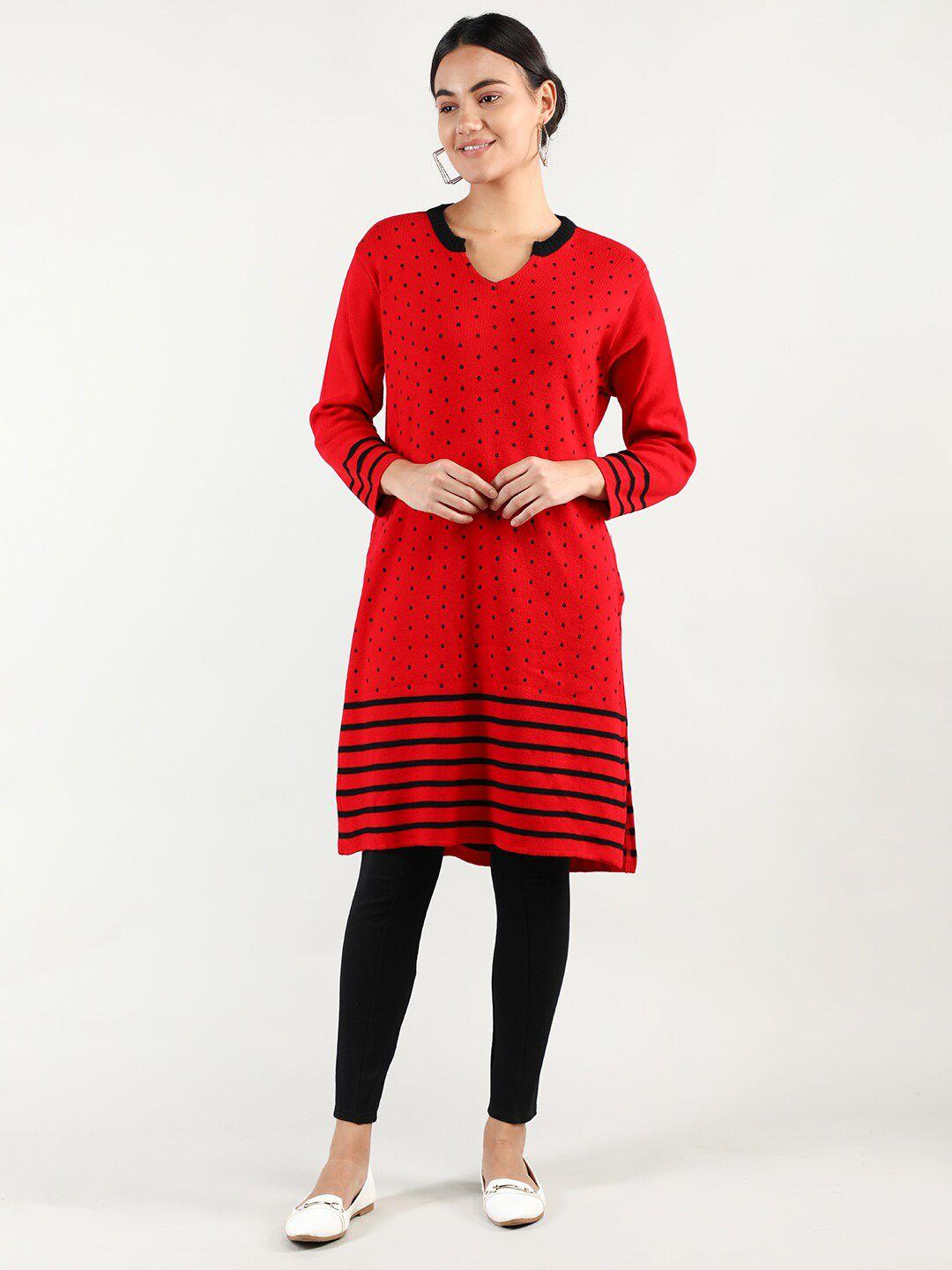 dlanxa striped woven design woolen kurta