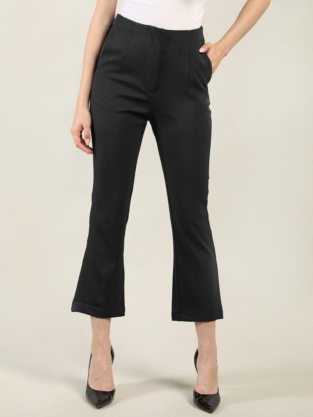 dlanxa women black custom easy wash formal trousers