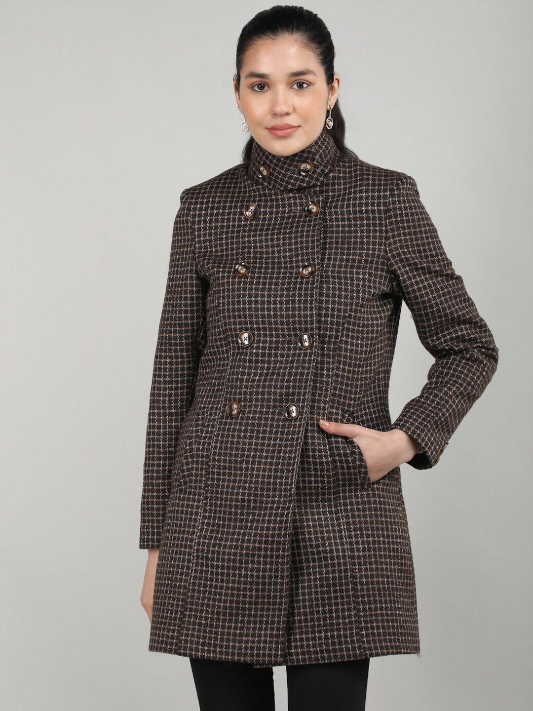 dlanxa women checked winter longline overcoat