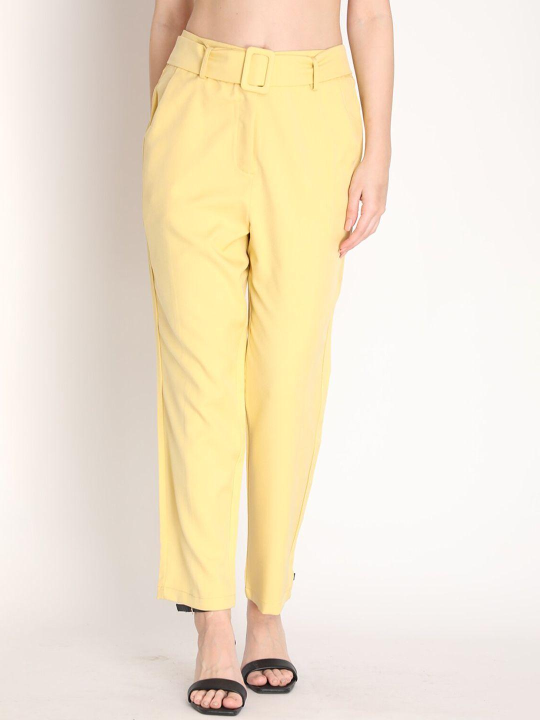 dlanxa women yellow pleated trousers