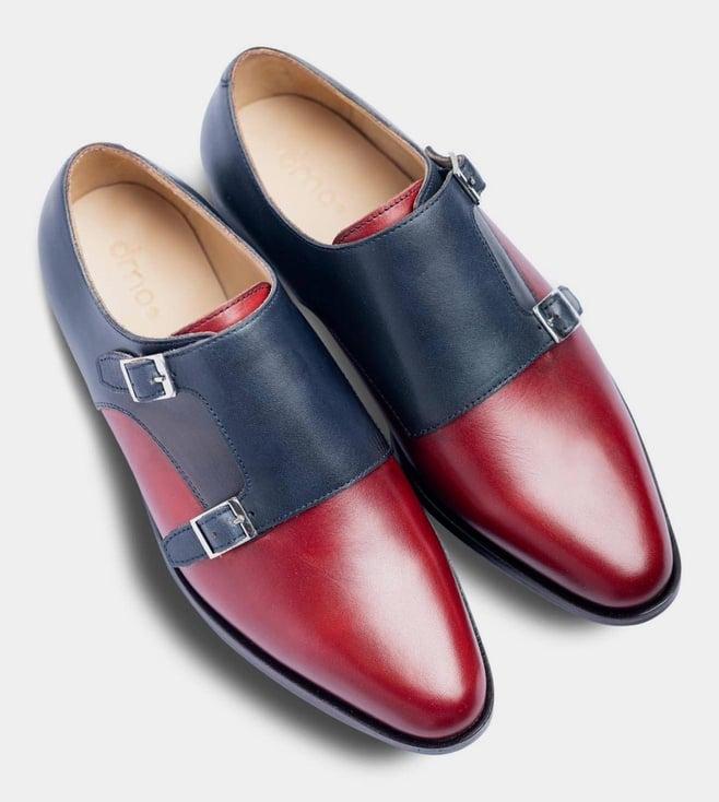dmodot red & blue domo bordo monk shoes
