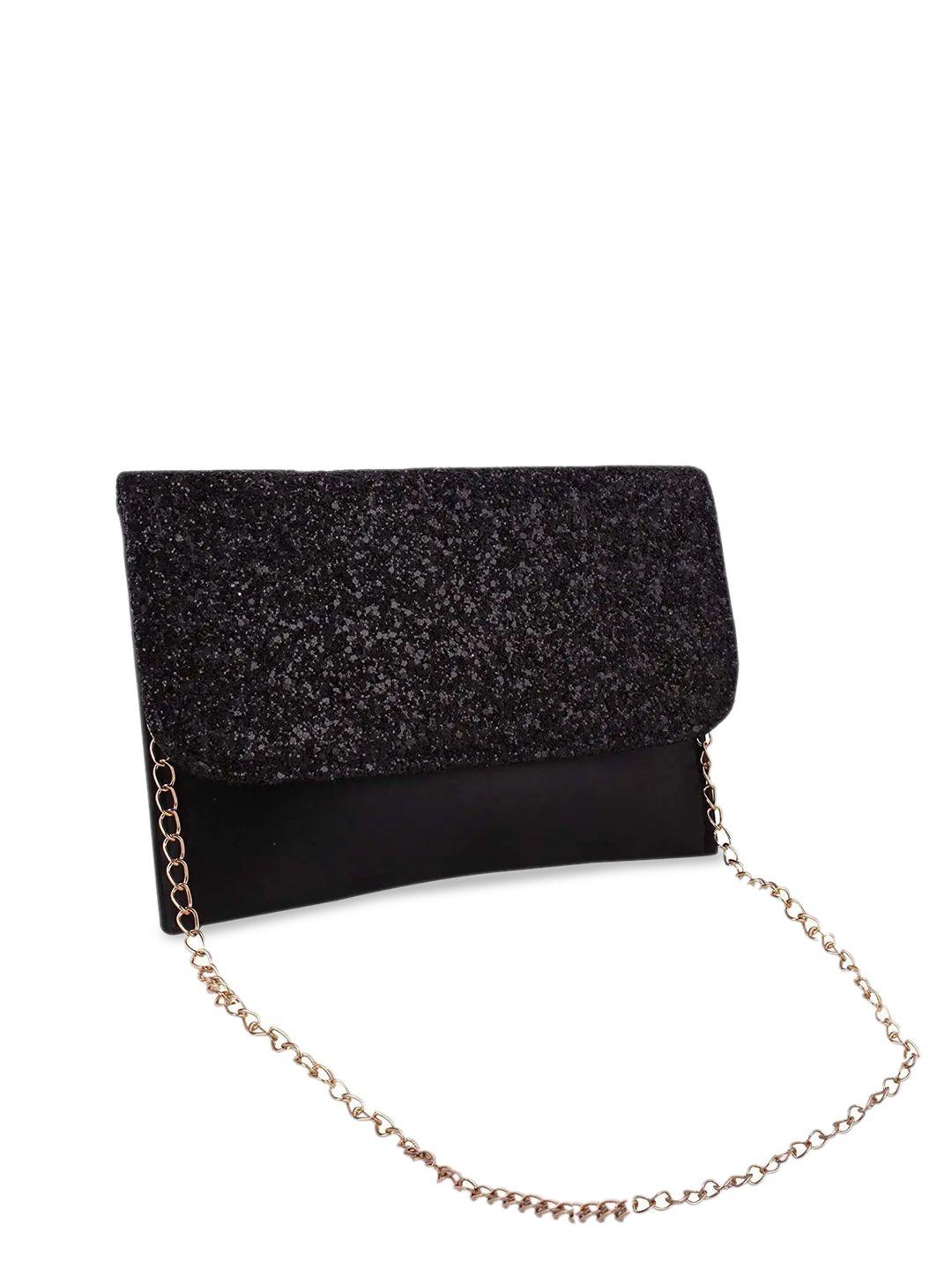 dn creation black pu structured shoulder bag