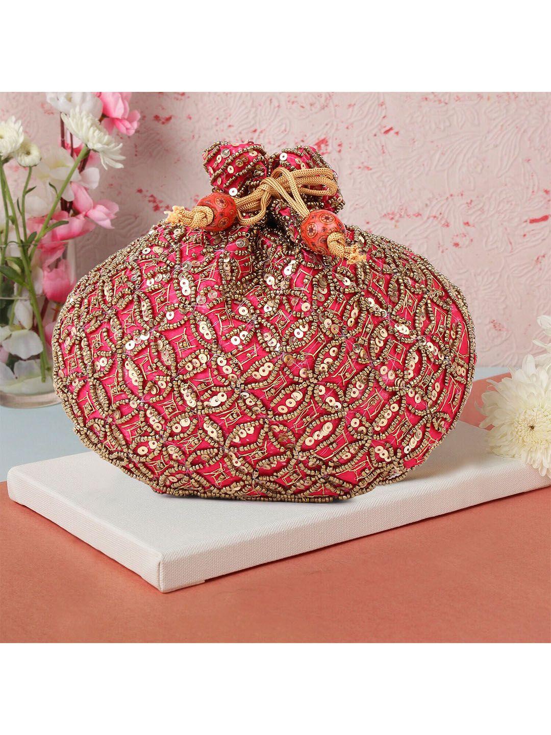 dn creation embroidered potli bag