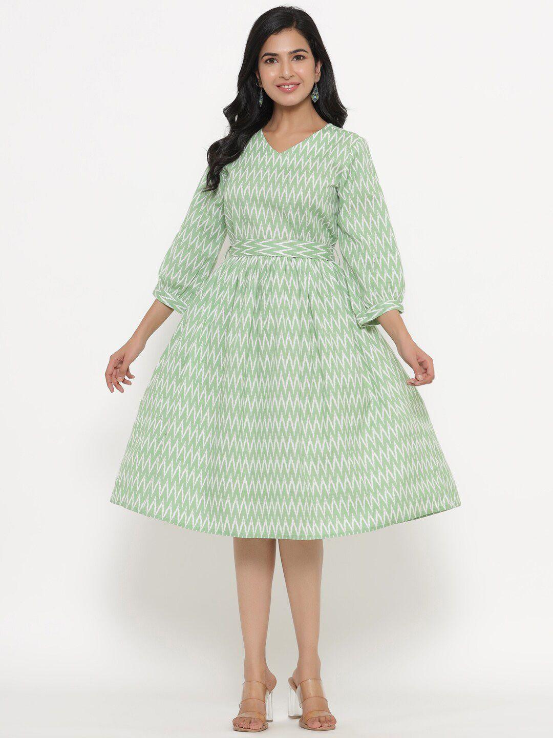 do dhaage green a-line dress