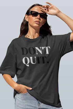 do it round neck womens oversized t-shirt - steel