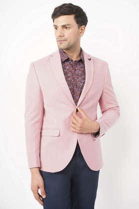 dobby cotton slim fit men's casual wear blazer - pink