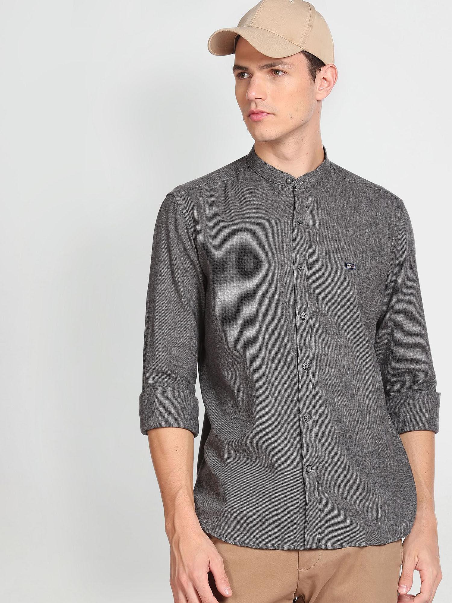 dobby pure cotton shirt-grey