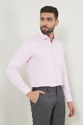 dobby cotton slim fit men's work wear shirt - pink