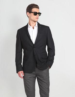 dobby single breasted blazer