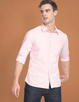 dobby slim fit casual shirt