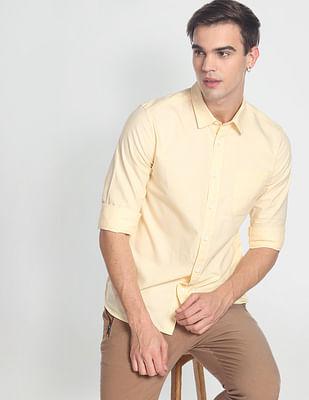 dobby slim fit casual shirt