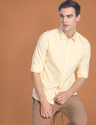 dobby slim fit casual shirt