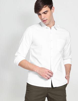 dobby slim fit casual shirt