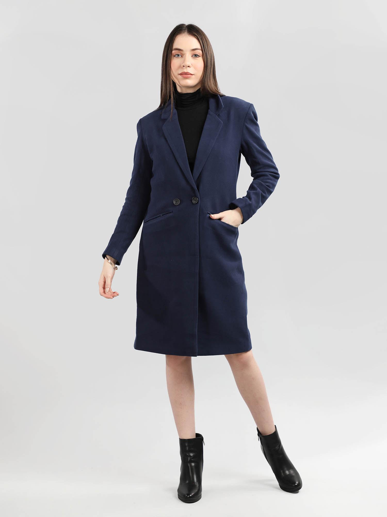 doble breasted woolen longline overcoat