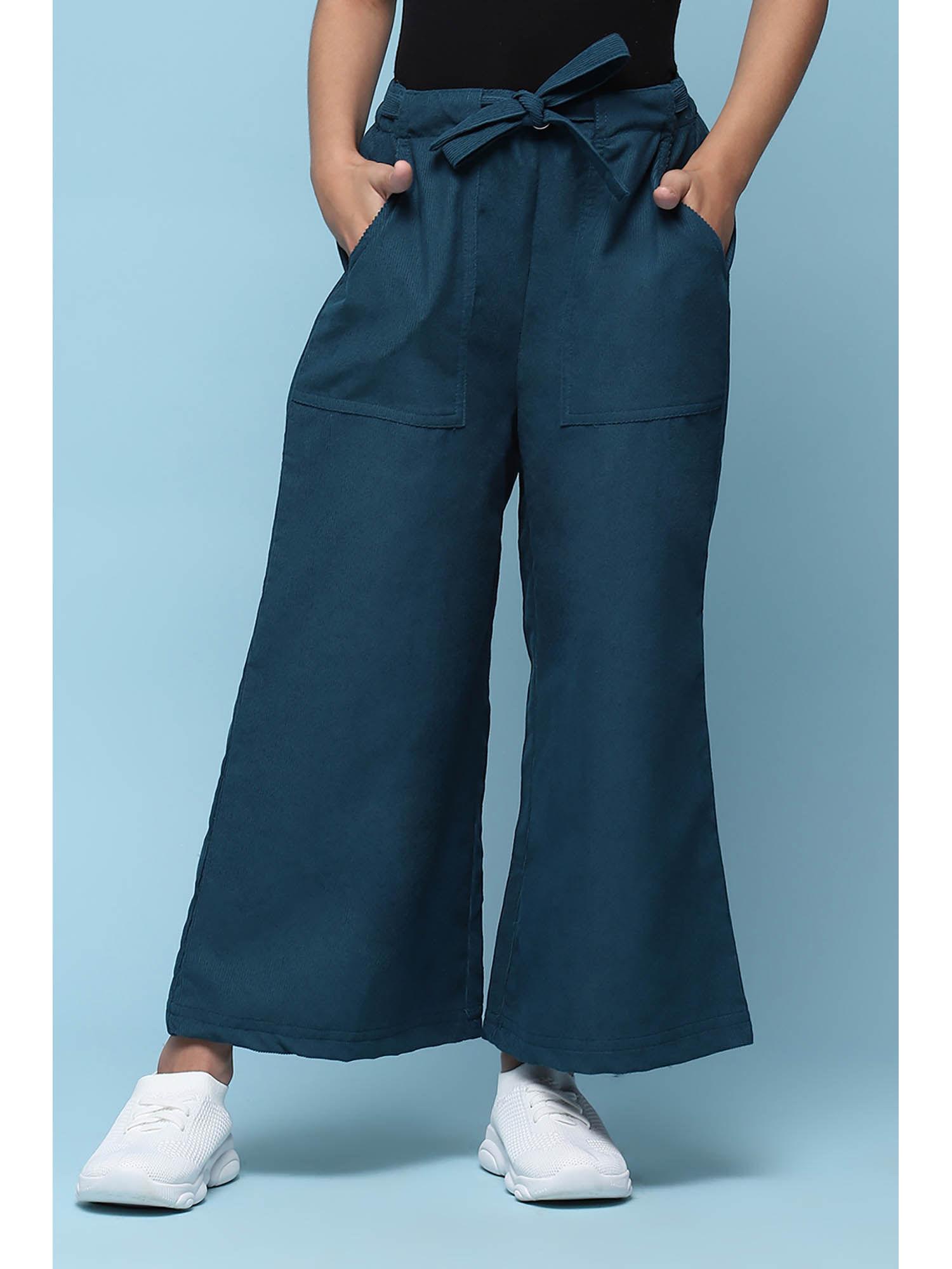 doby teal solid pant