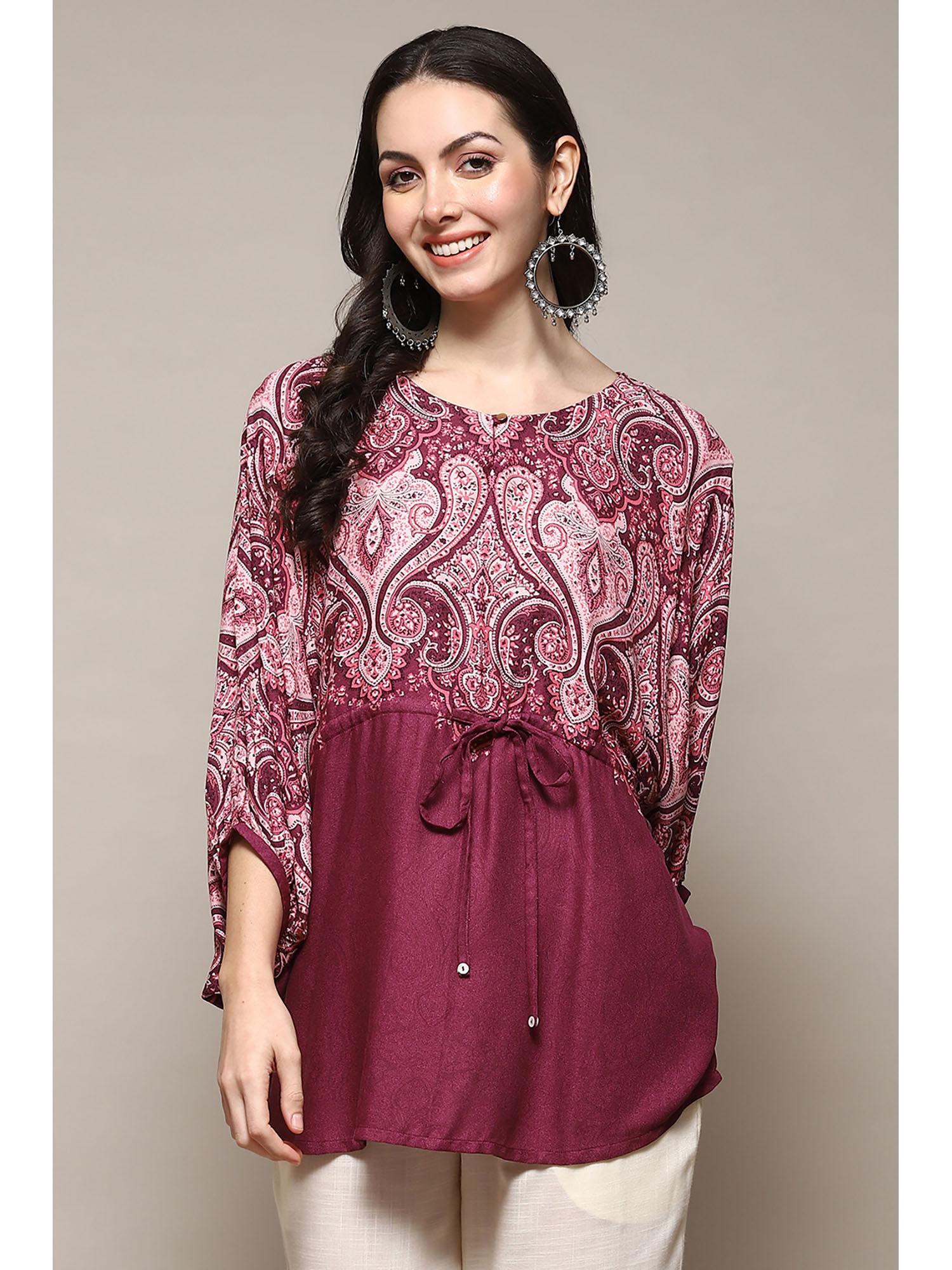 doby wine printed top