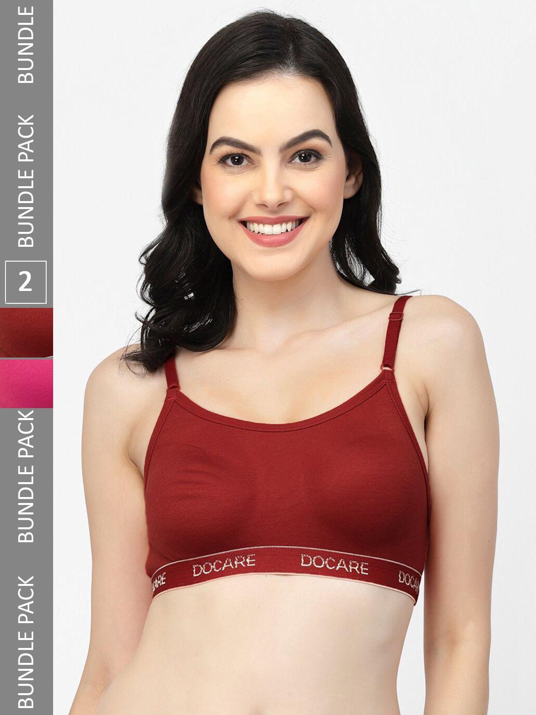 docare pack of 2 all day comfort seamless cotton sports bra