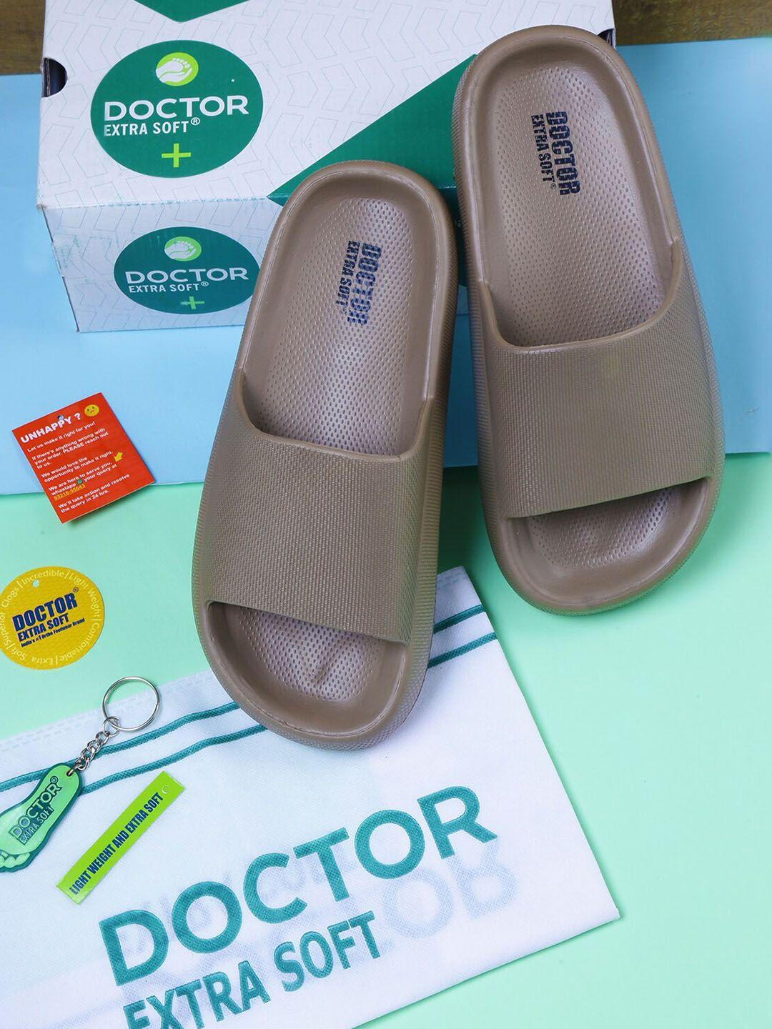 doctor extra soft men coffee brown & coffee brown rubber sliders