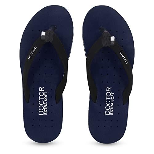 doctor extra soft house slipper for women's care dr orthopaedic super comfort fitting flat cushion chappal flip-flop for ladies and girl’s or-d-19-navy-5 uk