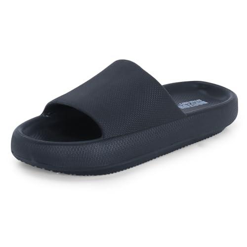 doctor extra soft men's classic ultra soft slide, flip-flop/slippers with cushion footbed for adult|comfortable & light weight|stylish & anti-skid|waterproof flip flops for gents/boys d-504, black