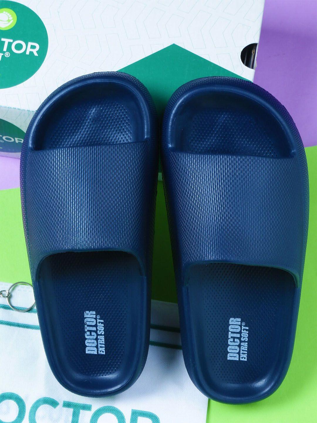 doctor extra soft men navy blue & navy blue rubber sliders