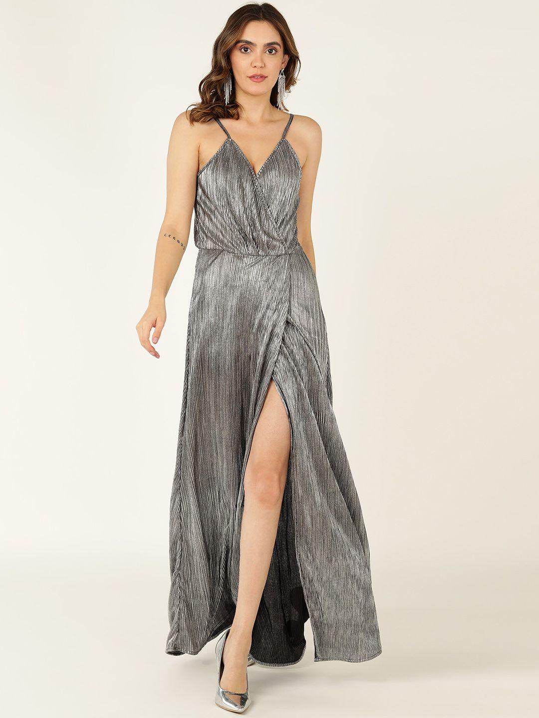 dodo & moa black & silver-toned embellished maxi dress