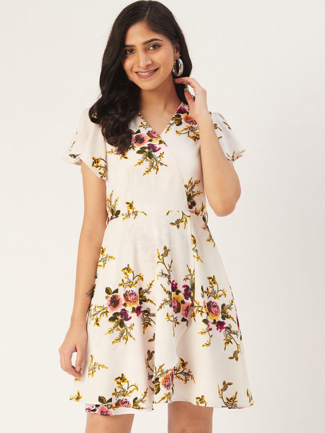 dodo & moa floral printed fit and flare dress