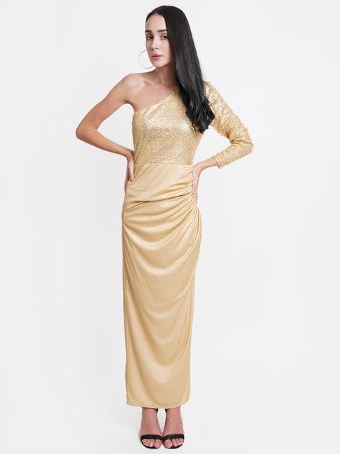 dodo & moa gold embellished maxi dress