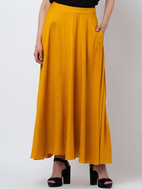 dodo & moa mustard a-line maxi skirt