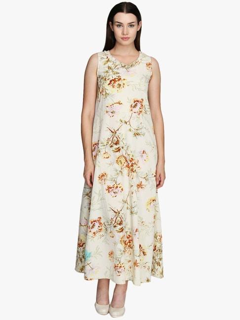 dodo & moa off white floral print gown