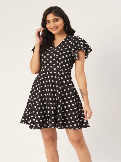 dodo & moa black & white polka dot skater dress