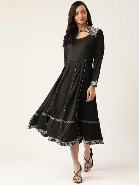 dodo & moa black cotton a-line dress