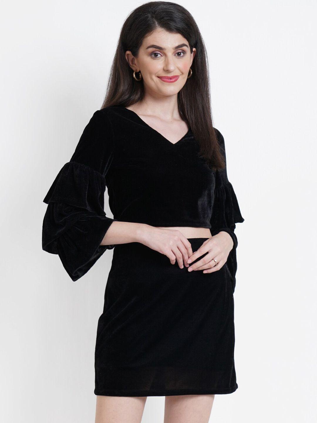 dodo & moa black velvet sheath dress