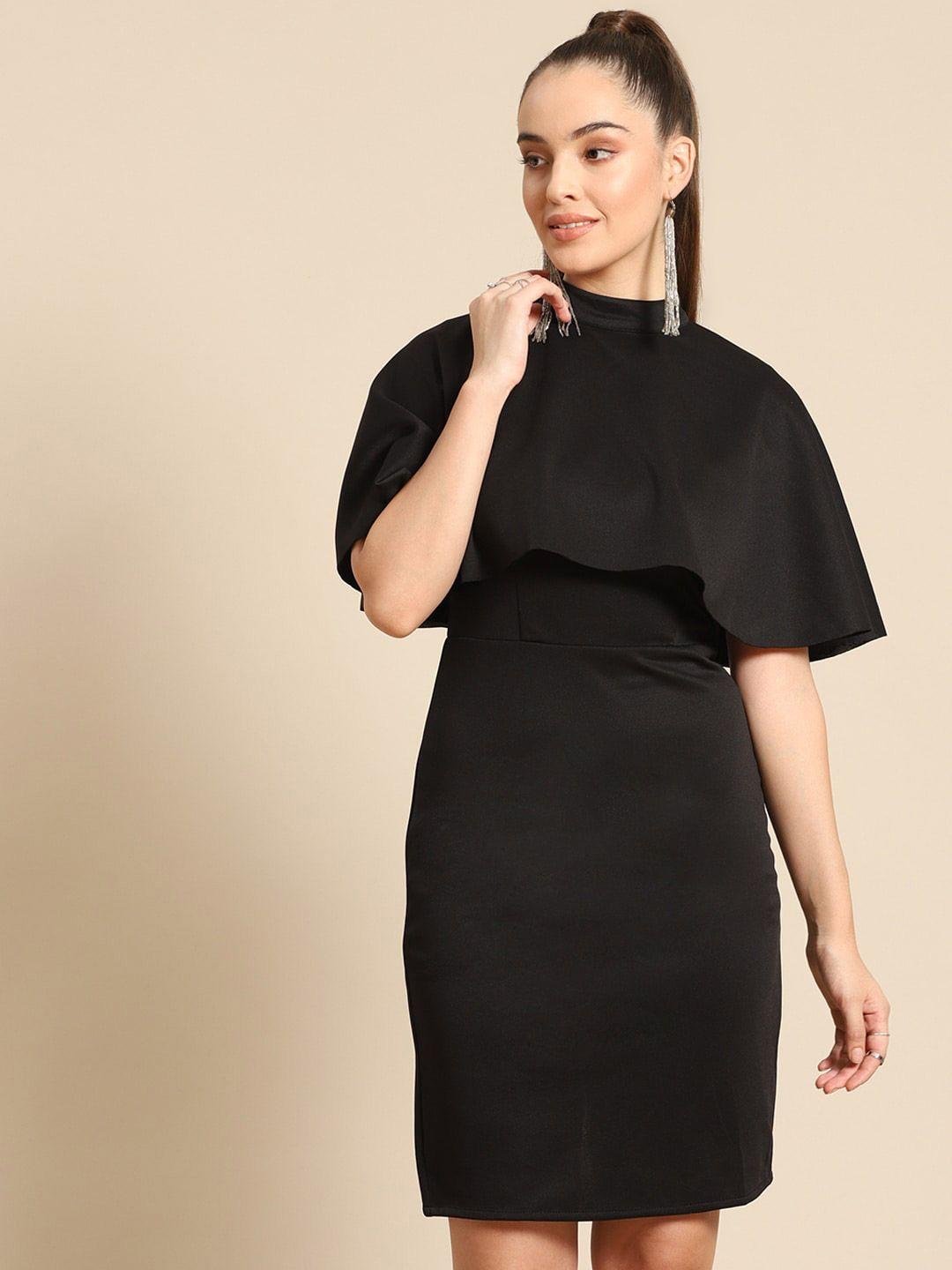 dodo & moa cape sleeves scuba sheath dress