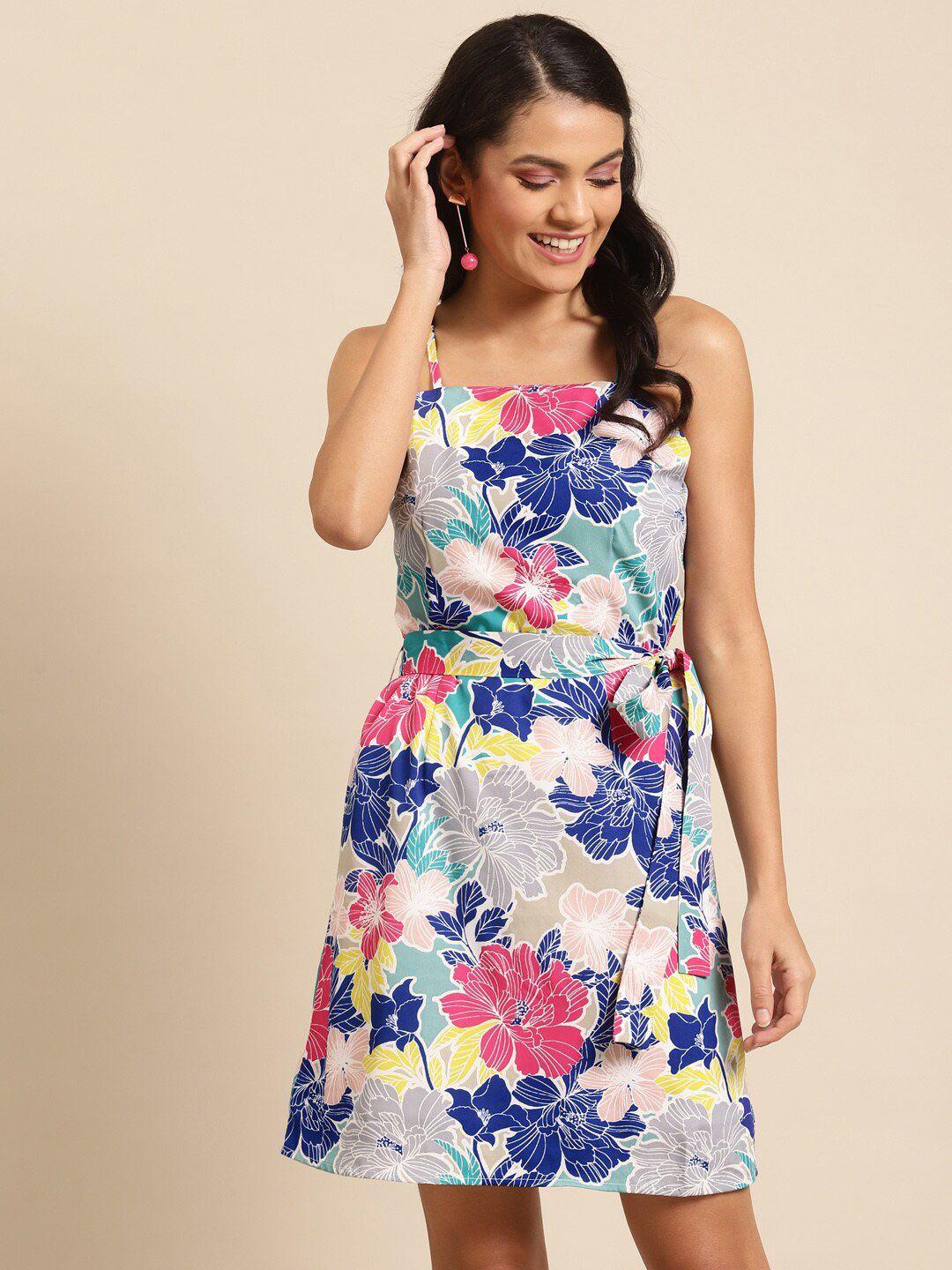 dodo & moa floral crepe a-line dress