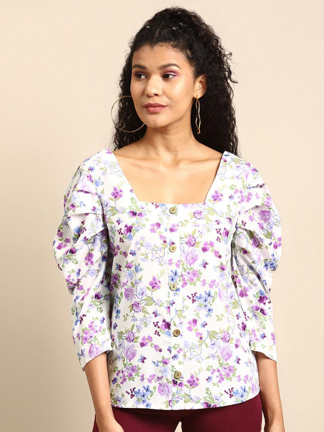 dodo & moa floral print crepe top