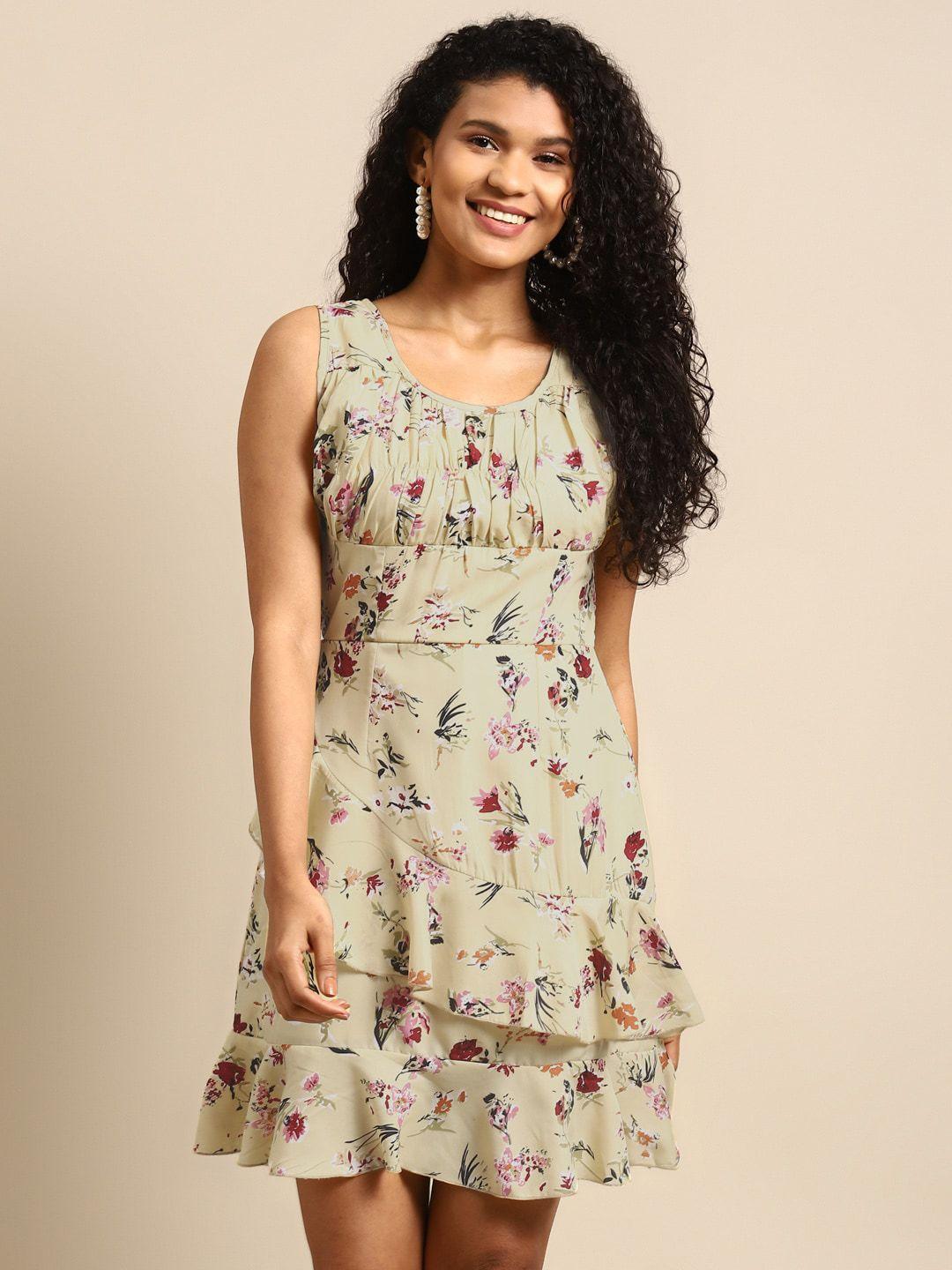 dodo & moa floral printed a-line dress