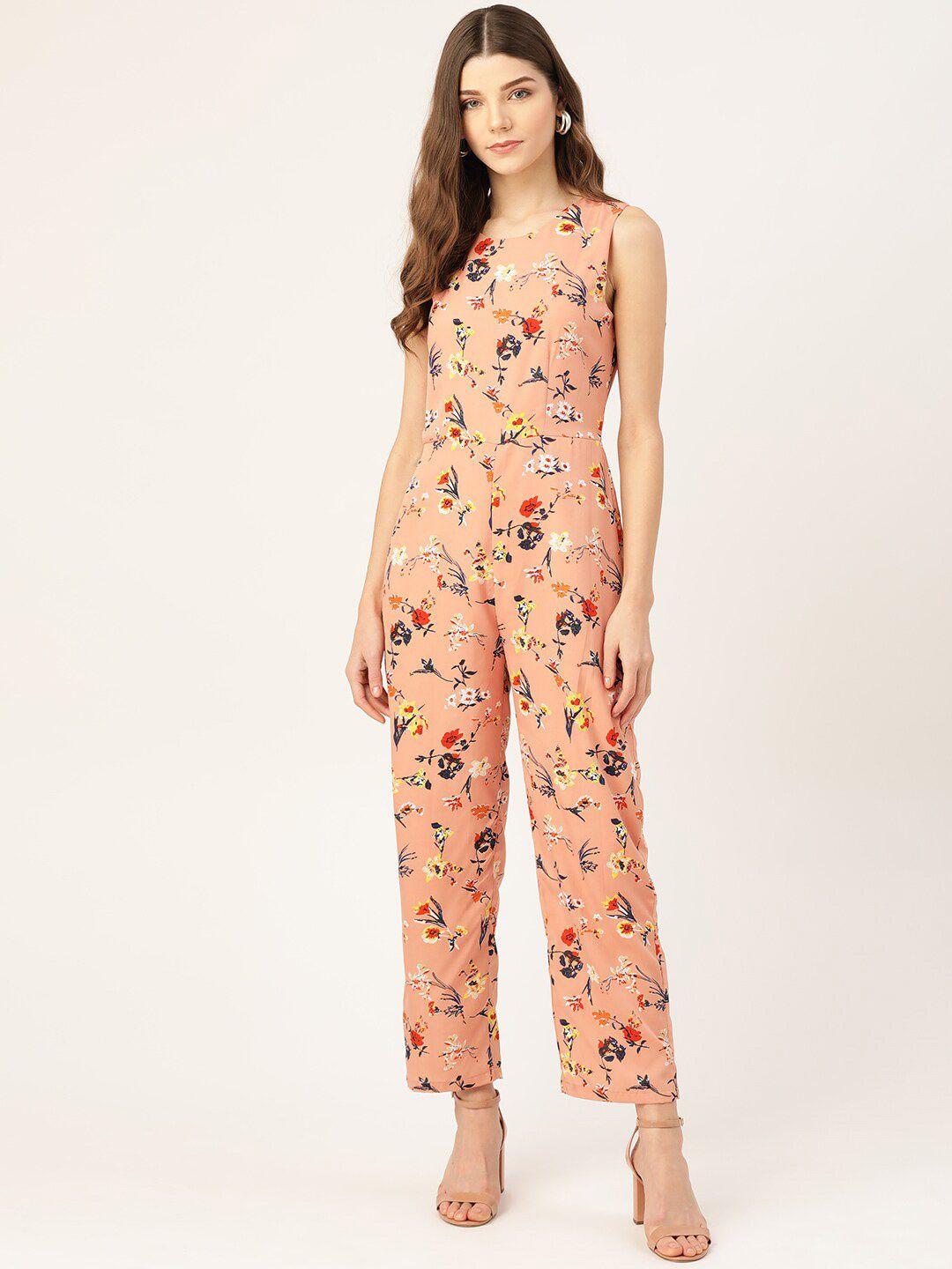 dodo & moa floral printed basic jumpsuit