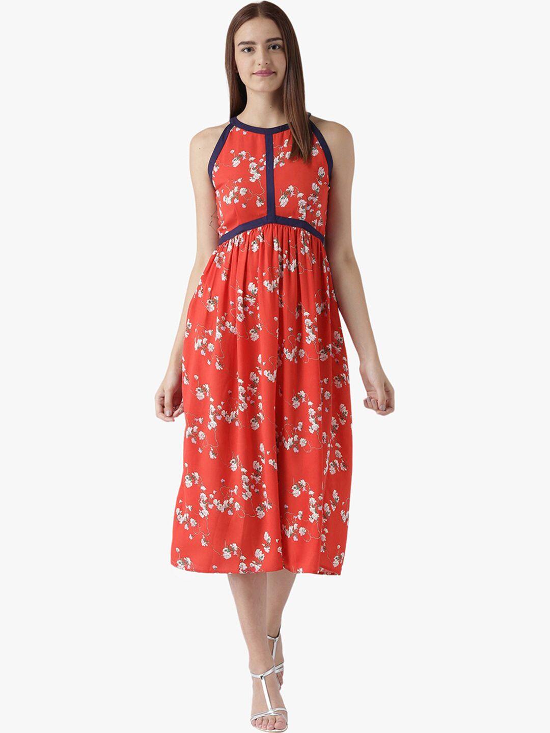 dodo & moa floral printed crepe midi dress